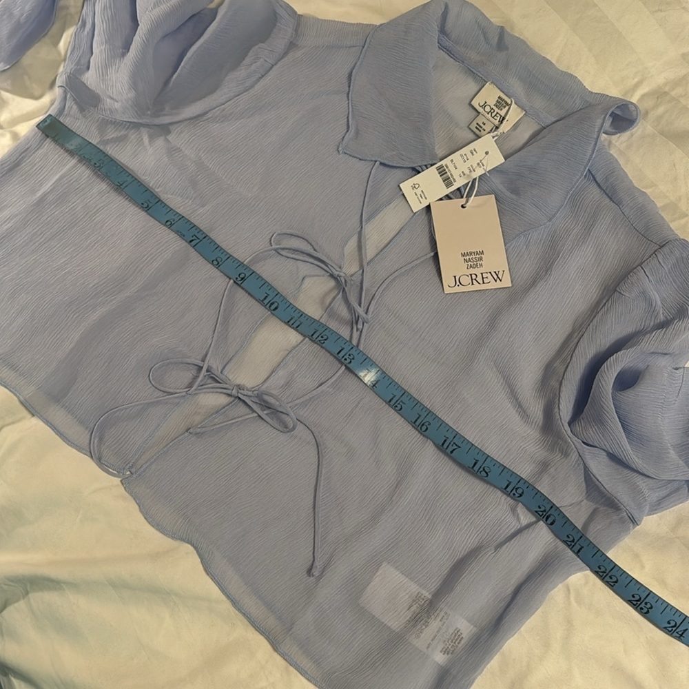 J.Crew Maryam Nassir Zadeh X J.Crew sheer top in silk chiffon CC113 - Picture 4 of 10